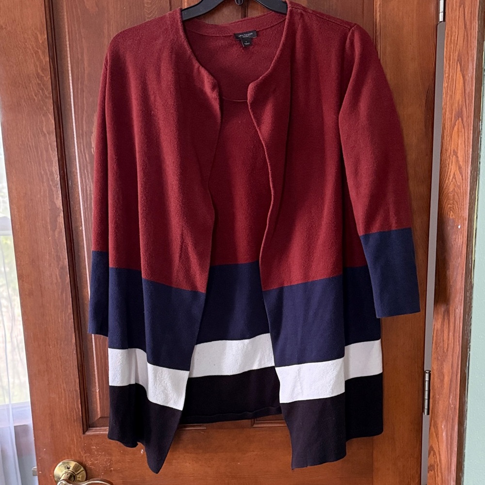 Cabernet Colorblock Open-Front Sweater Cardigan - Women